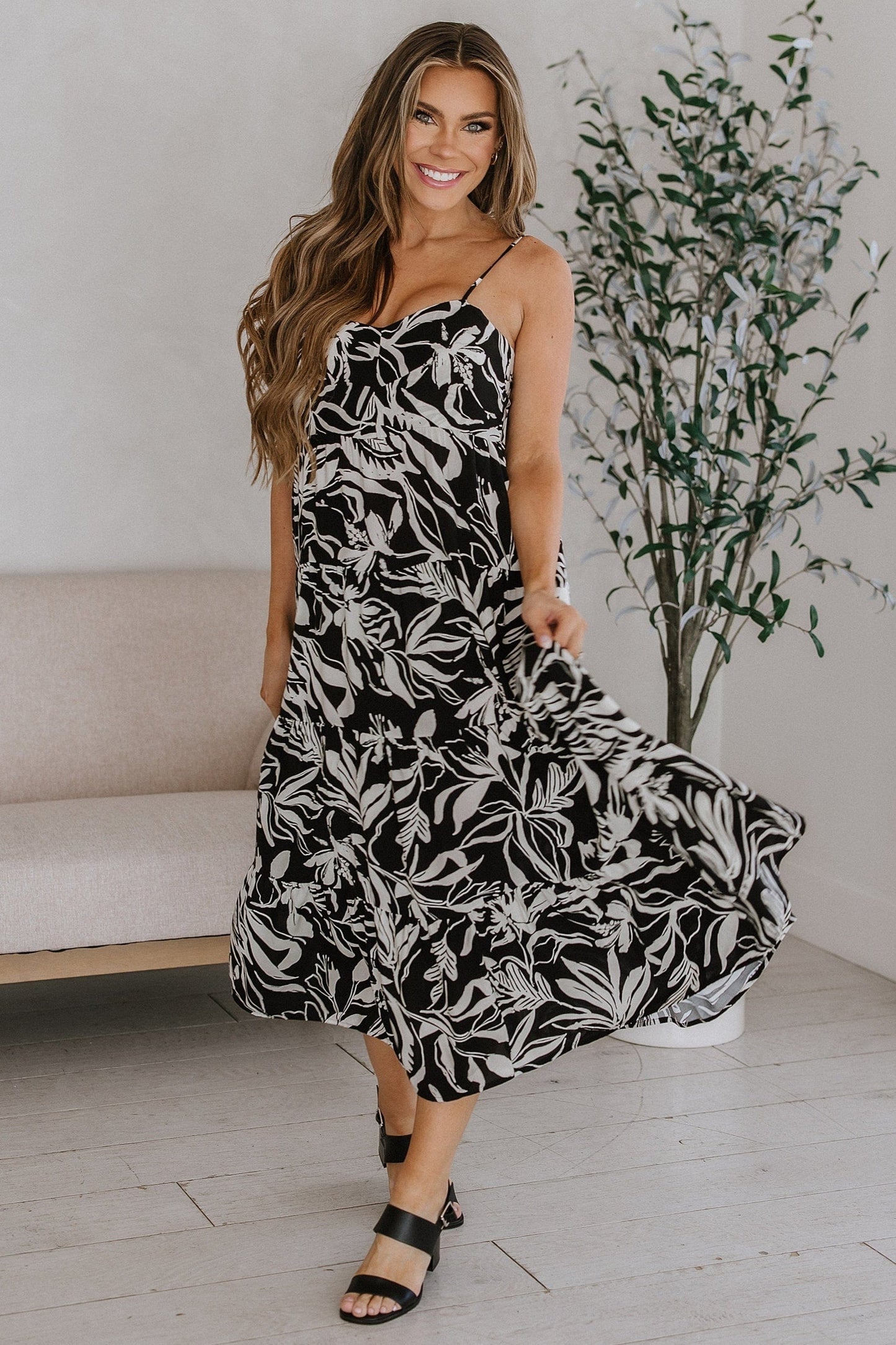 SALE - Amalie Printed Midi Dress