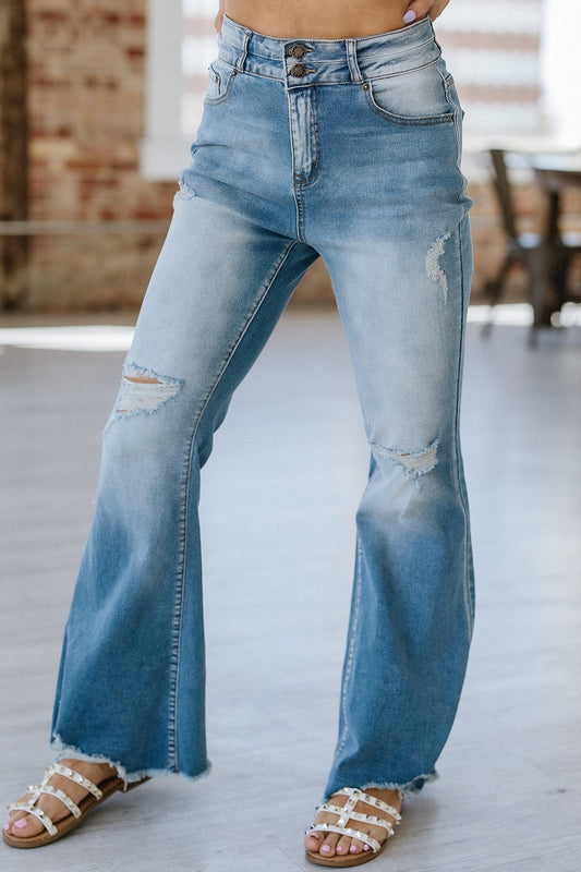 SALE - Ayah Light Wash Flare Jeans