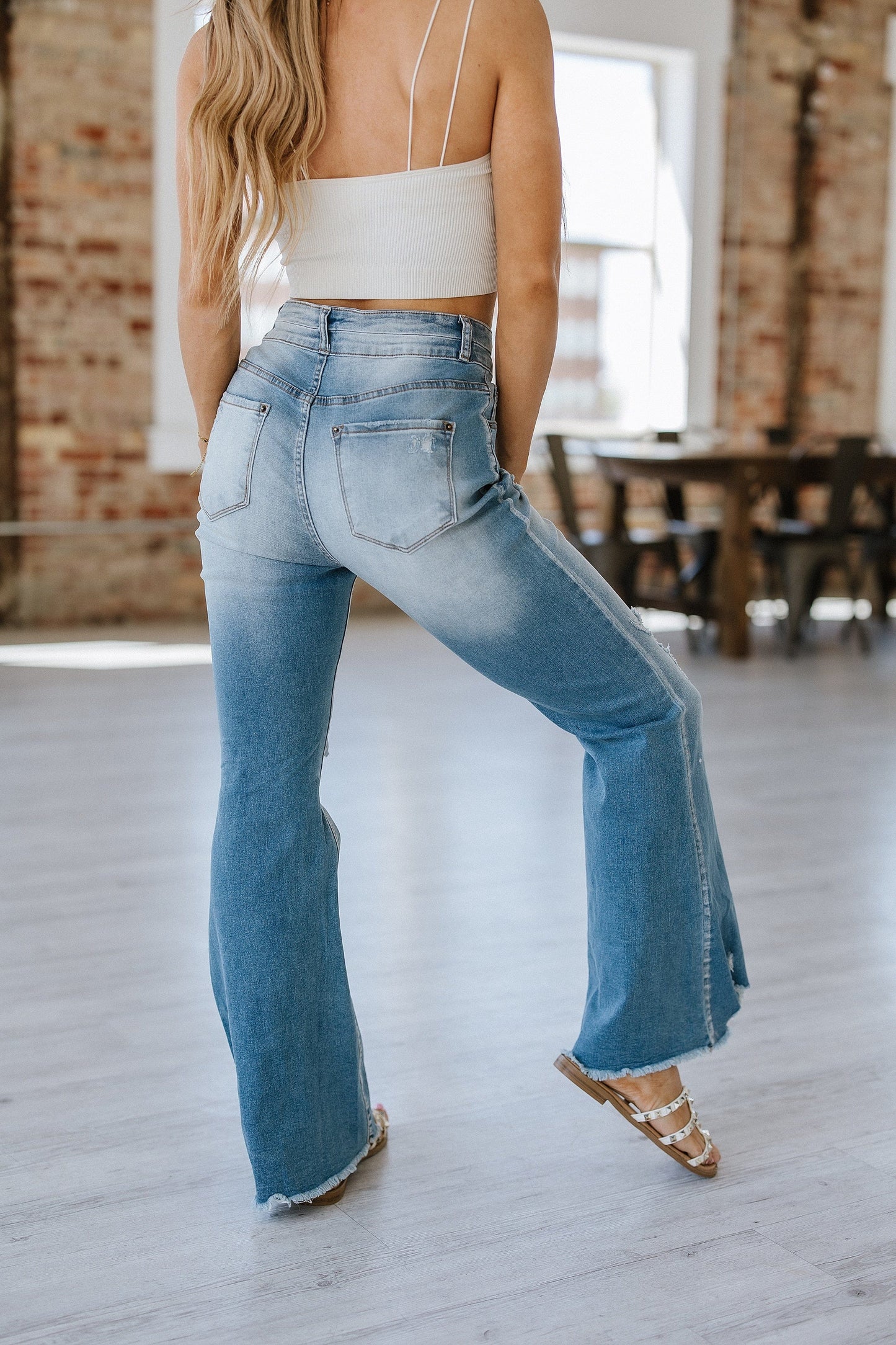 SALE - Ayah Light Wash Flare Jeans