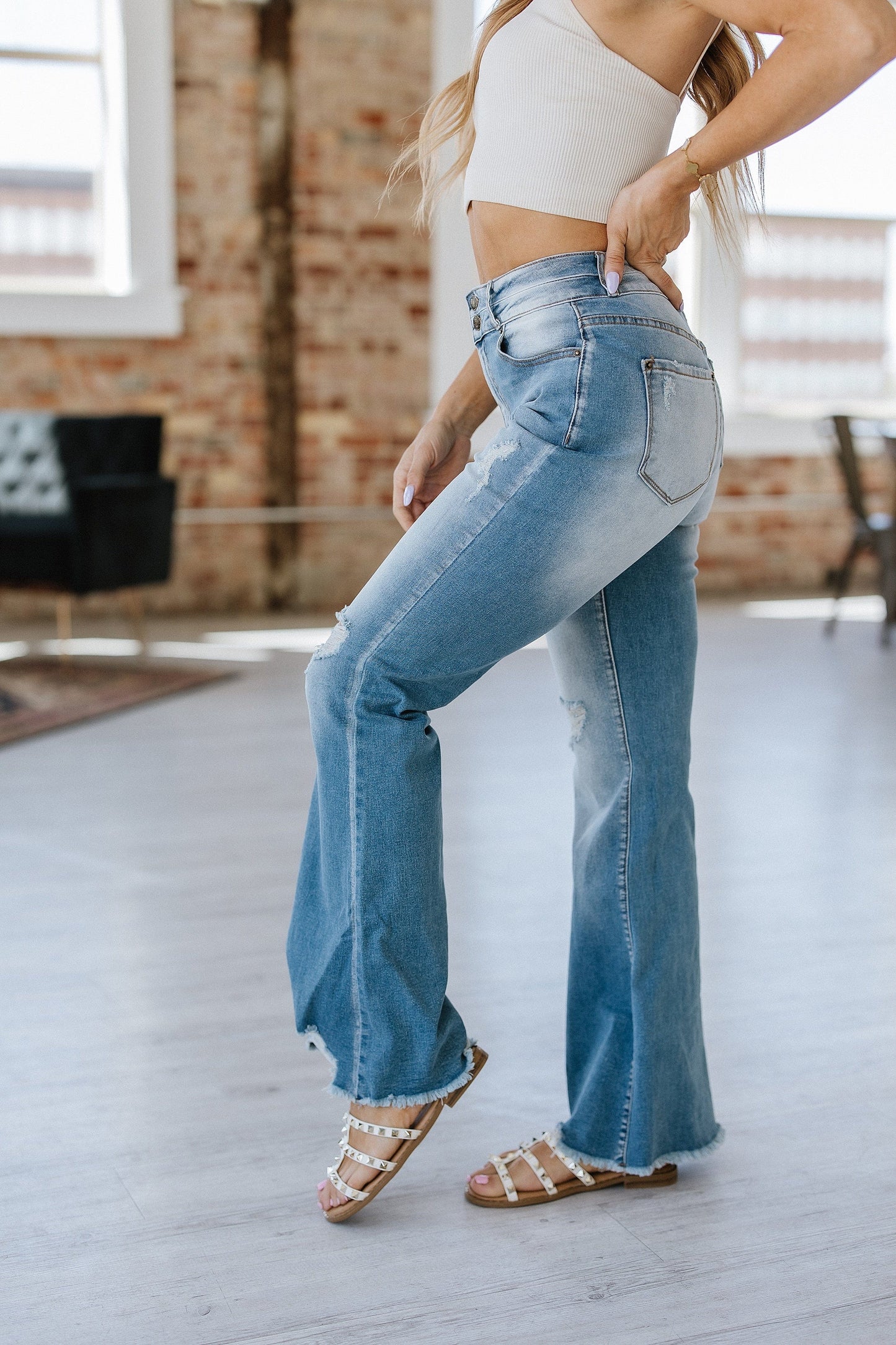 SALE - Ayah Light Wash Flare Jeans
