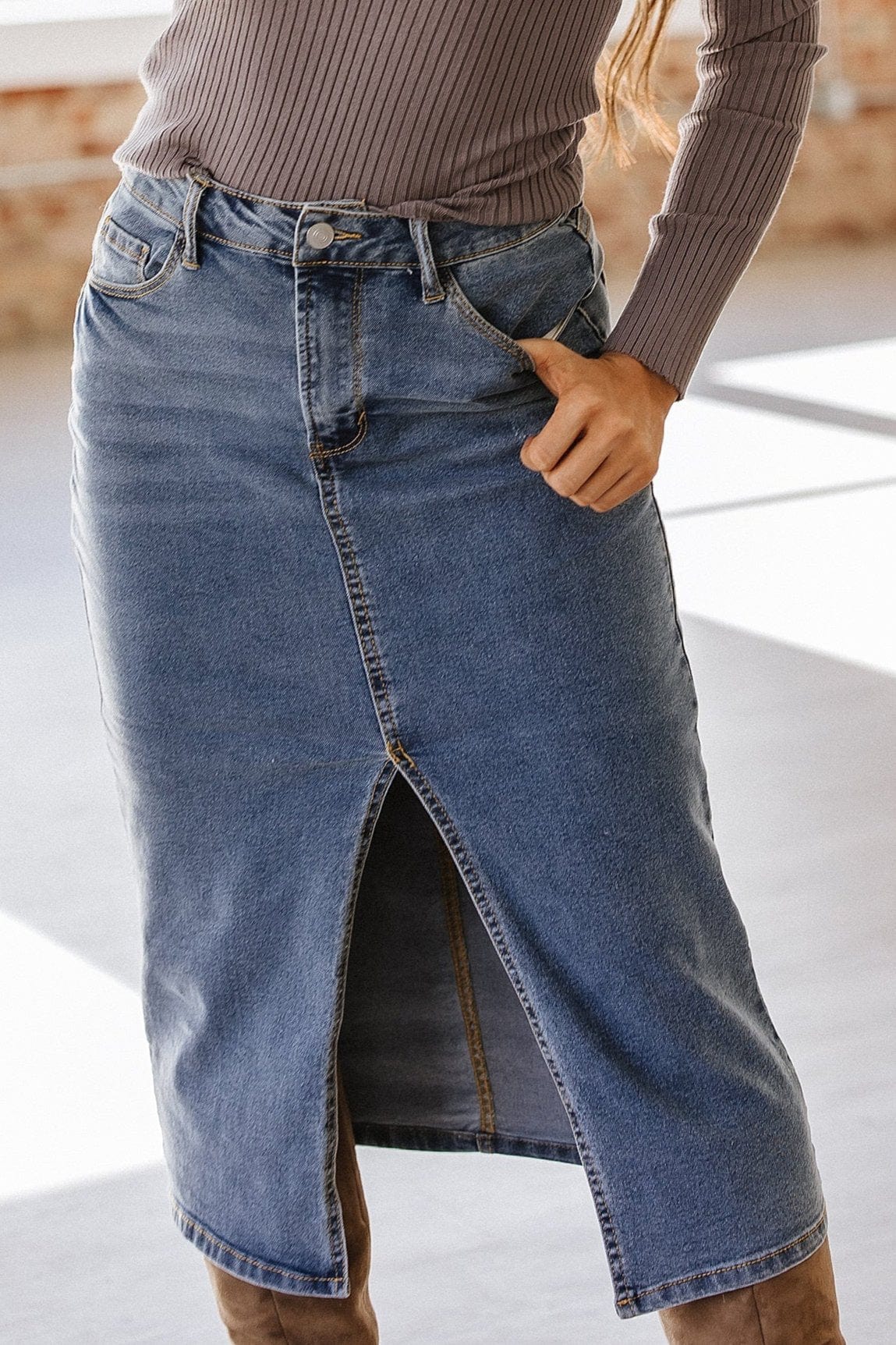 SALE - Esther Long Denim Skirt