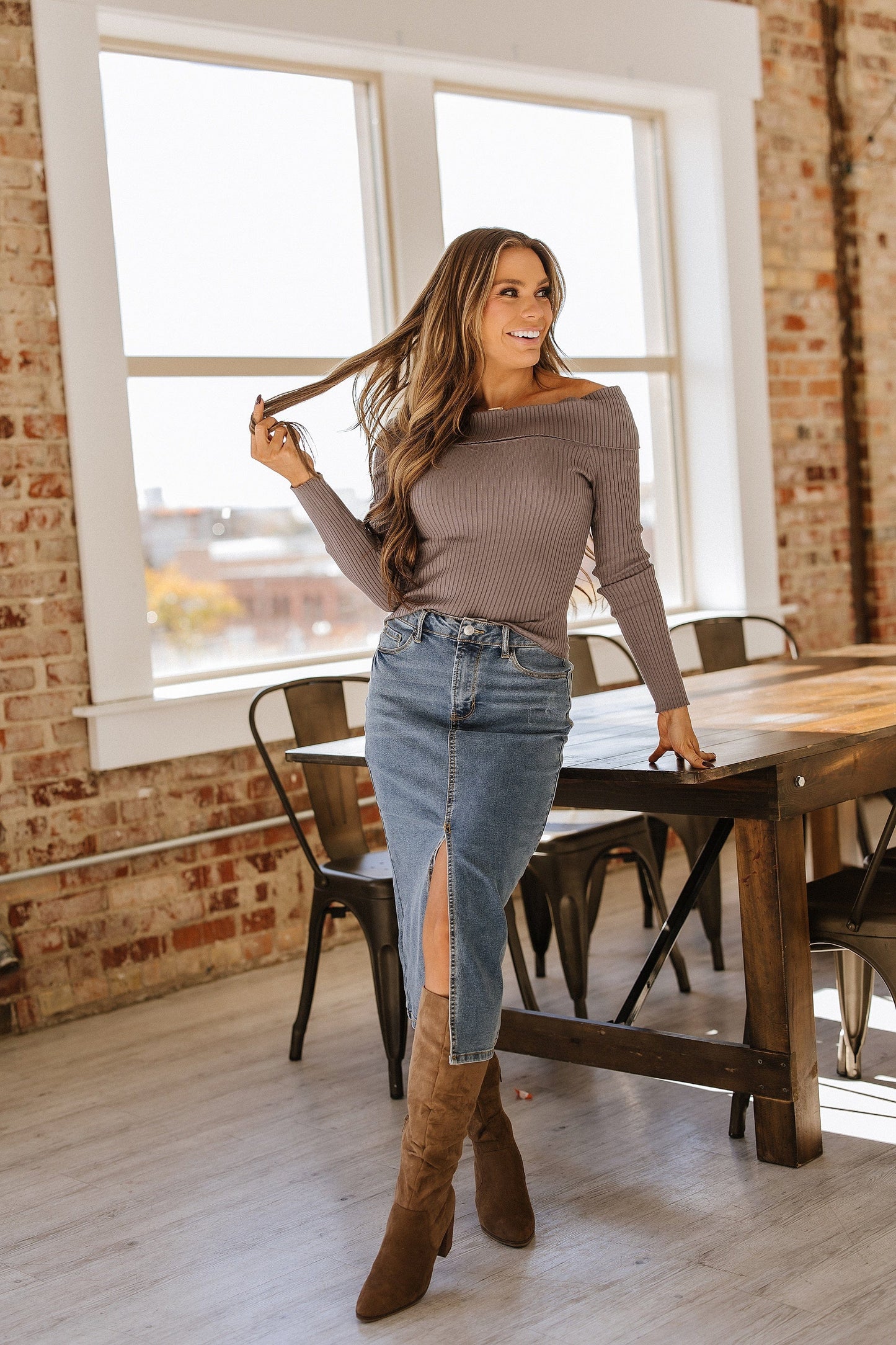 SALE - Esther Long Denim Skirt