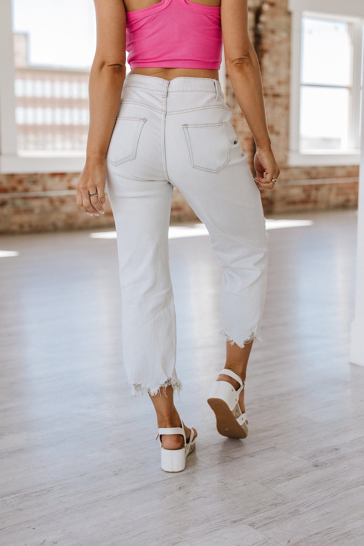 SALE - Phoebe Ripped Straight Jeans
