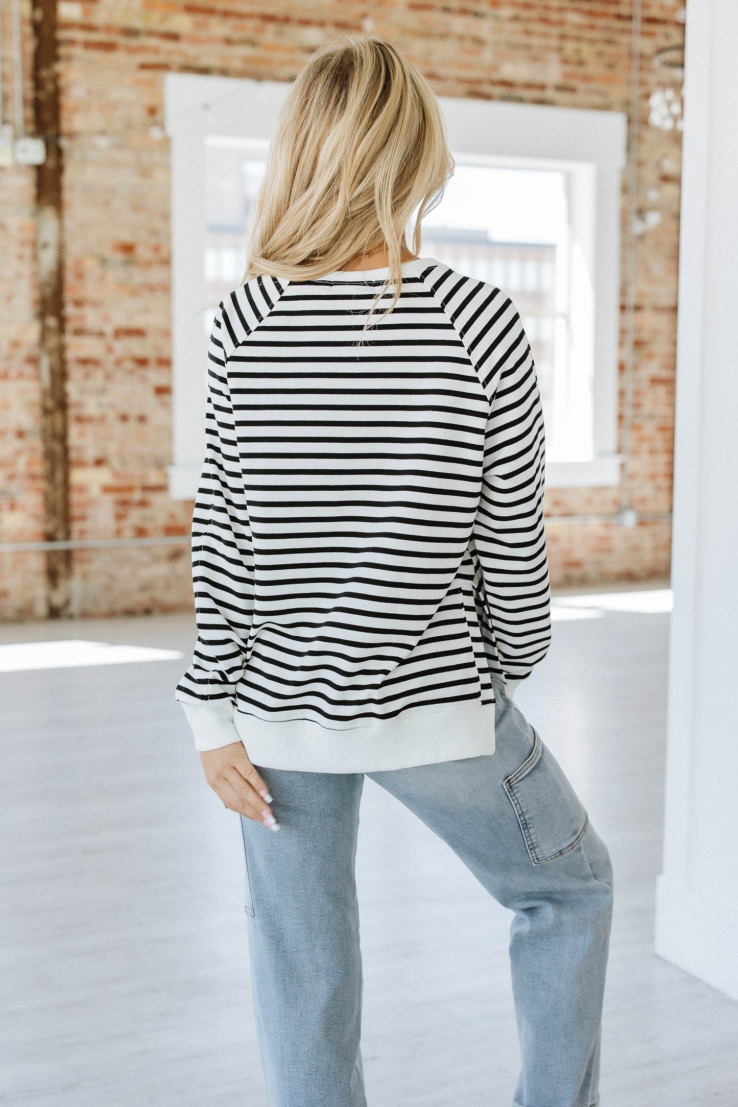 Pierce Striped Loose Sweatshirt